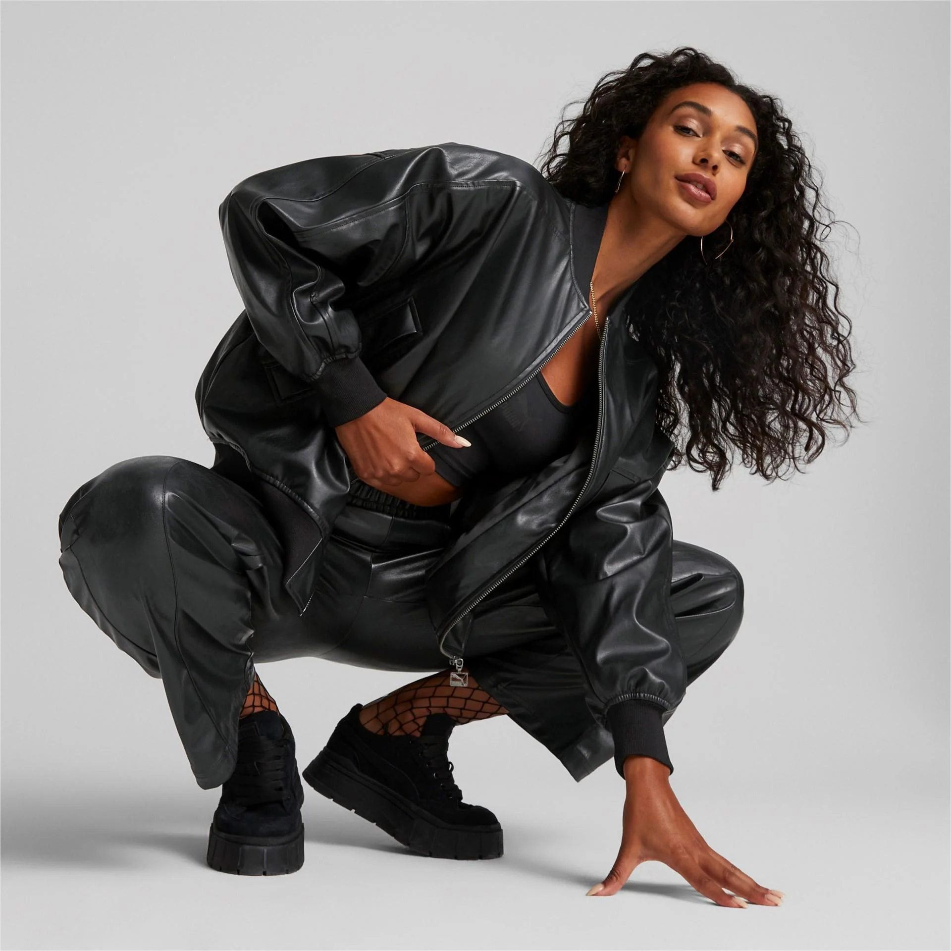 T7 Oversized Faux Leather Bomber - Image 4